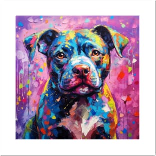 Cute Staffy Painting Posters and Art